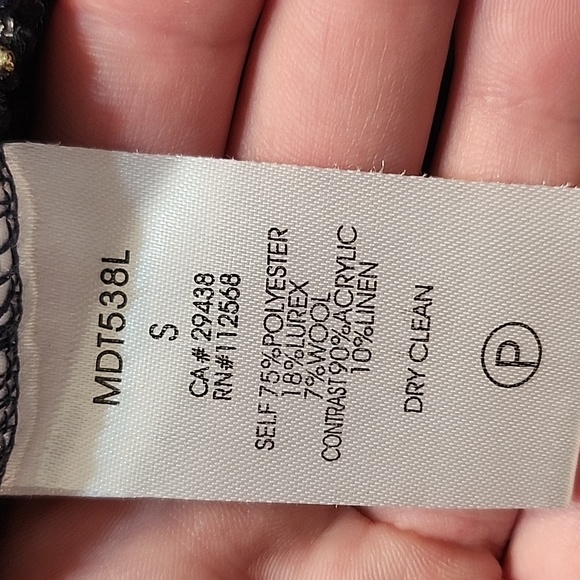 Miss Me Women's Size Small Blue/Gold Sweater - Picture 7 of 7